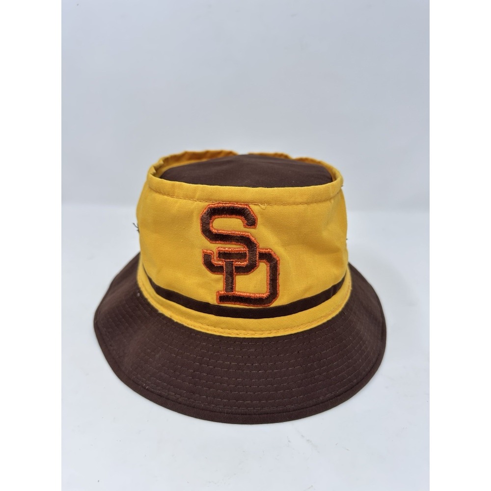 Vintage San Diego Padres Bucket Baseball SD Stripe Hat Cap 1980s-1990s Korea